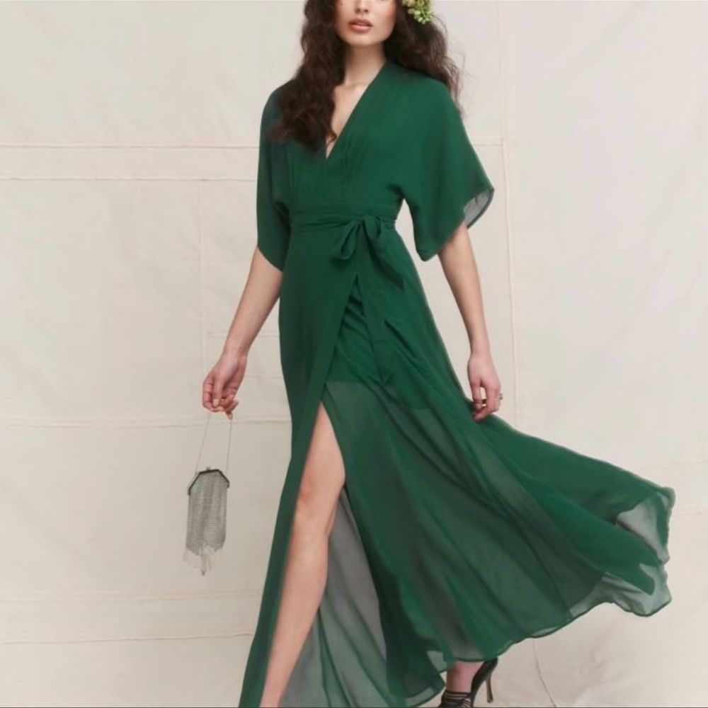 Reformation Winslow Dress Emerald